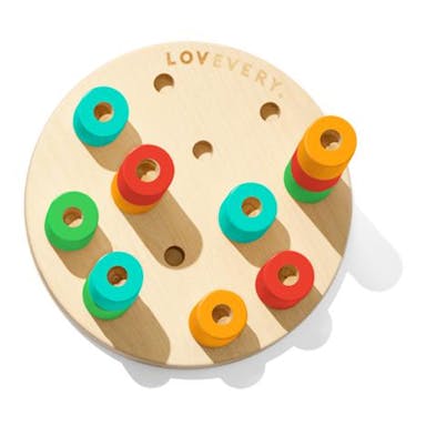 Wooden Stacking Pegboard from The Adventurer Play Kit